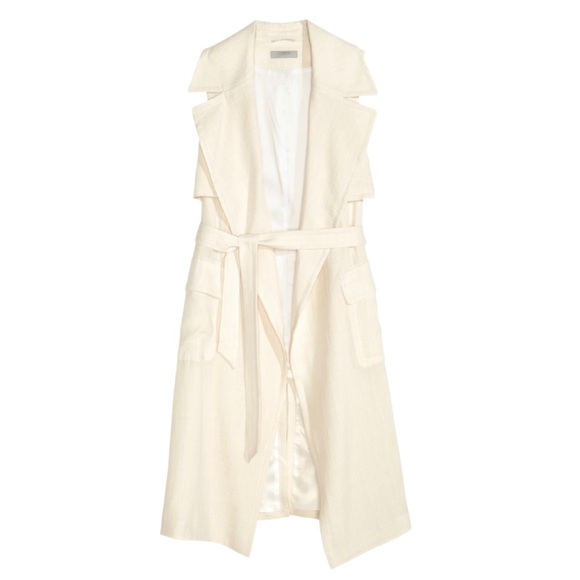 H&M Jackets & Blazers - H&M sleeveless trench light beige coat|size 4